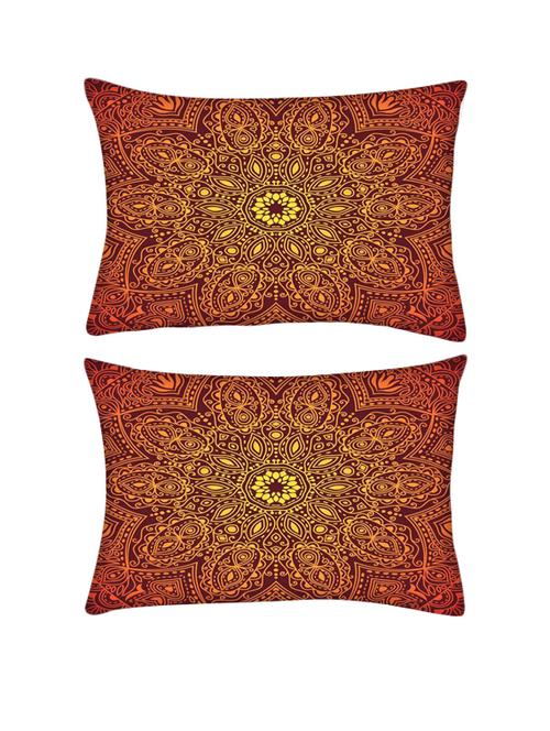 snoogg pack of two ornamental lace pattern rectangle toss throw pillow cushion cover decoarative pillow case 14 x 07" - 13572413 - Very Small Image - 1