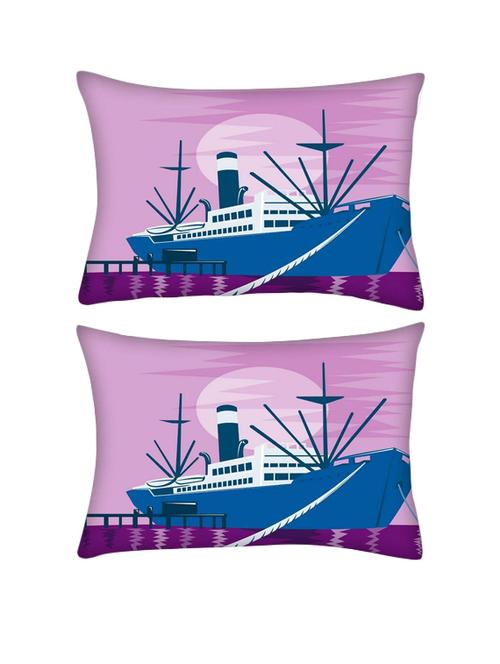snoogg pack of two passenger cargo ship docking rectangle toss throw pillow cushion cover decoarative pillow case 14 x 07" - 13572423 - Very Small Image - 1