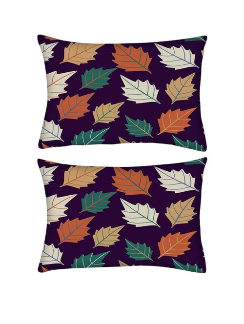 snoogg pack of two seamless leaf pattern rectangle toss throw pillow cushion cover decoarative pillow case 14 x 07" - 13572454 - Very Small Image - 1