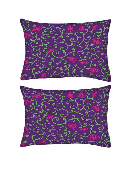 snoogg pack of two seamless pattern with leaf rectangle toss throw pillow cushion cover decoarative pillow case 14 x 07" - 13572461 - Very Small Image - 1