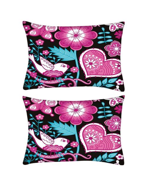 snoogg pack of two seamless texture with flowers rectangle toss throw pillow cushion cover decoarative pillow case 14 x 07" - 13572475 - Very Small Image - 1