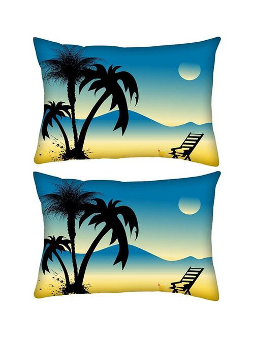 snoogg pack of two summer background rectangle toss throw pillow cushion cover decoarative pillow case 14 x 07" - 13572495 - Very Small Image - 1