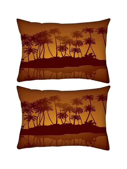 snoogg pack of two tropical night vector background rectangle toss throw pillow cushion cover decoarative pillow case 14 x 07" - 13572521 - Very Small Image - 1