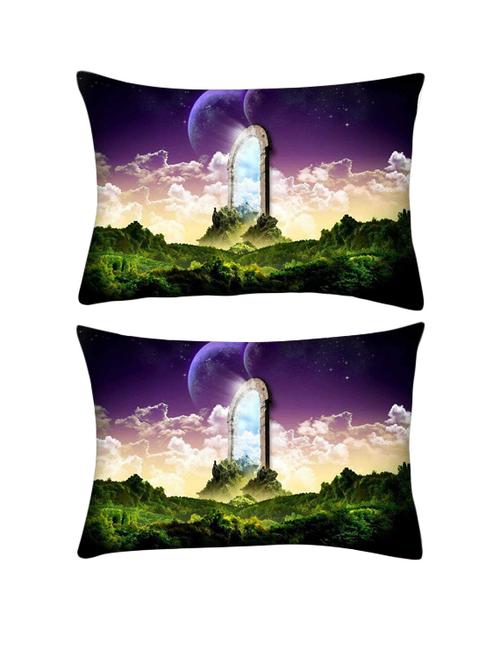 snoogg pack of two magical door rectangle toss throw pillow cushion cover decoarative pillow case 14 x 07" - 13572551 - Very Small Image - 1