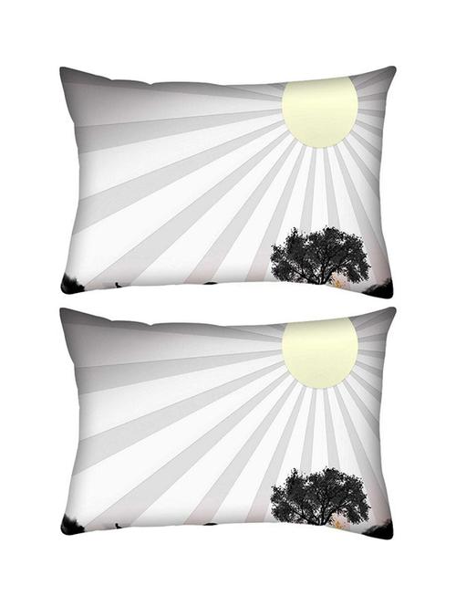 snoogg pack of two sun rays rectangle toss throw pillow cushion cover decoarative pillow case 14 x 07" - 13572622 - Very Small Image - 1