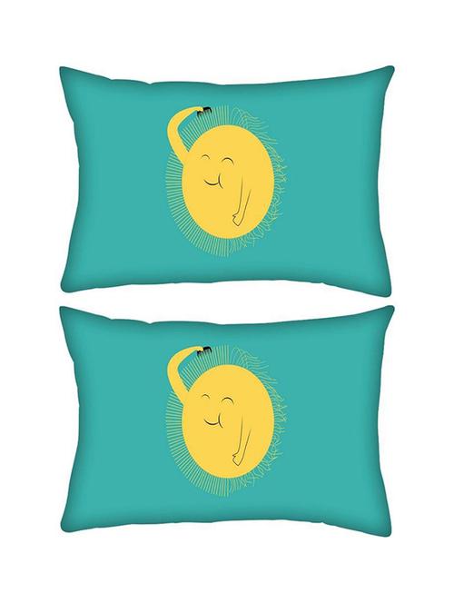 snoogg pack of two cute sun rectangle toss throw pillow cushion cover decoarative pillow case 14 x 07" - 13572717 - Very Small Image - 1