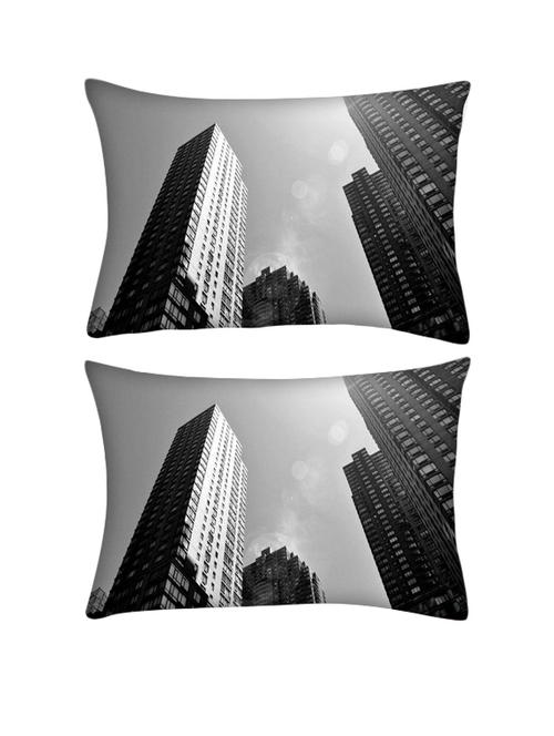 snoogg pack of two building heights rectangle toss throw pillow cushion cover decoarative pillow case 14 x 07" - 13572751 - Very Small Image - 1