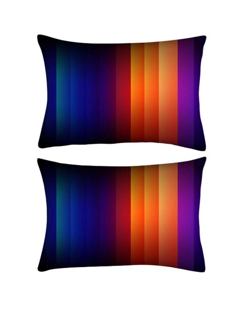 snoogg pack of two multicolor rays rectangle toss throw pillow cushion cover decoarative pillow case 14 x 07" - 13572770 - Very Small Image - 1