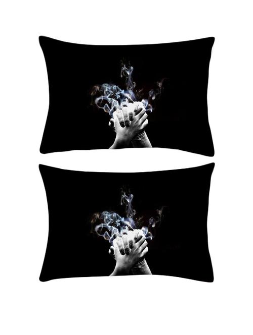 snoogg pack of two high five rectangle toss throw pillow cushion cover decoarative pillow case 14 x 07" - 13572793 - Very Small Image - 1