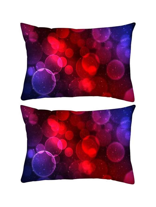 snoogg pack of two multicolor balls rectangle toss throw pillow cushion cover decoarative pillow case 14 x 07" - 13572849 - Very Small Image - 1