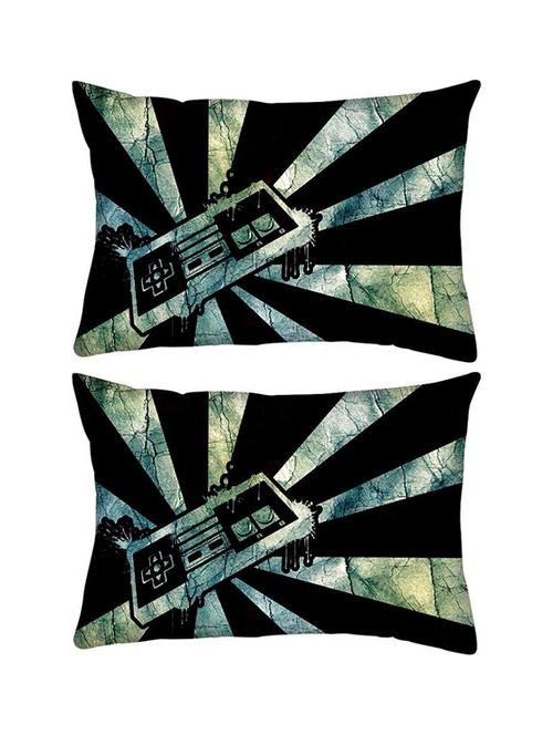 snoogg pack of two joysticks rectangle toss throw pillow cushion cover decoarative pillow case 14 x 07" - 13572850 - Very Small Image - 1