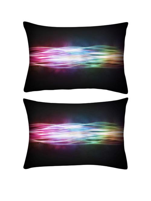 snoogg pack of two abstract rays rectangle toss throw pillow cushion cover decoarative pillow case 14 x 07" - 13572858 - Very Small Image - 1