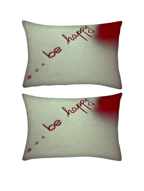 snoogg pack of two be happy rectangle toss throw pillow cushion cover decoarative pillow case 14 x 07" - 13572867 - Very Small Image - 1