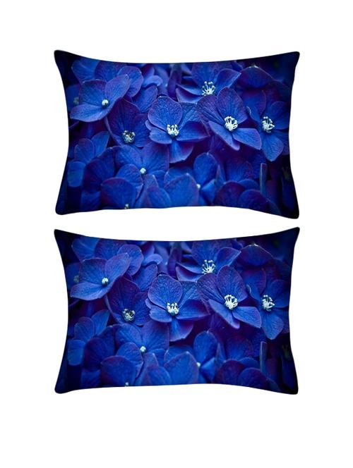 snoogg pack of two blue flower rectangle toss throw pillow cushion cover decoarative pillow case 14 x 07" - 13572868 - Very Small Image - 1