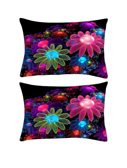 snoogg pack of two floral design rectangle toss throw pillow cushion cover decoarative pillow case 14 x 07" - 13572870 - Very Small Image - 1