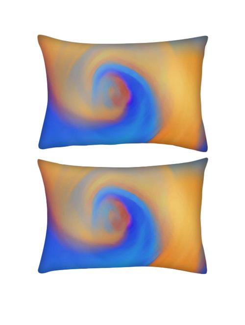 snoogg pack of two blue smoke rectangle toss throw pillow cushion cover decoarative pillow case 14 x 07" - 13572887 - Very Small Image - 1