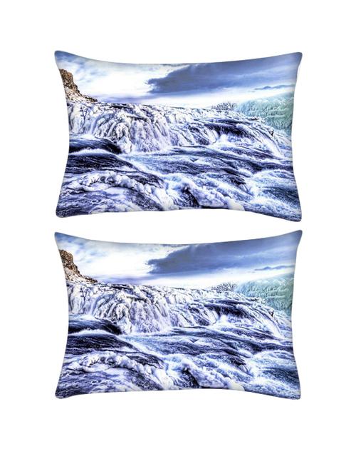 snoogg pack of two sea view rectangle toss throw pillow cushion cover decoarative pillow case 14 x 07" - 13572896 - Very Small Image - 1