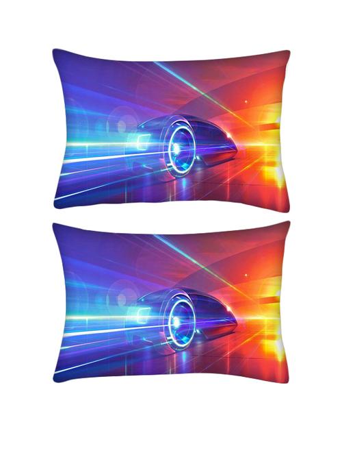 snoogg pack of two speed car rectangle toss throw pillow cushion cover decoarative pillow case 14 x 07" - 13572898 - Very Small Image - 1