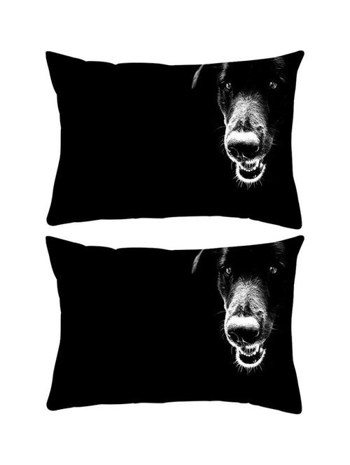 snoogg pack of two dog rectangle toss throw pillow cushion cover decoarative pillow case 14 x 07" - 13572916 - Very Small Image - 1