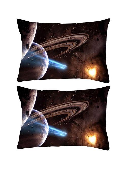 snoogg pack of two galaxy heart rectangle toss throw pillow cushion cover decoarative pillow case 14 x 07" - 13572921 - Very Small Image - 1