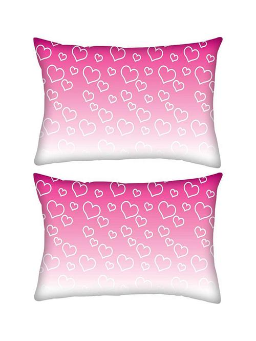 snoogg pack of two white hearts rectangle toss throw pillow cushion cover decoarative pillow case 14 x 07" - 13572938 - Very Small Image - 1