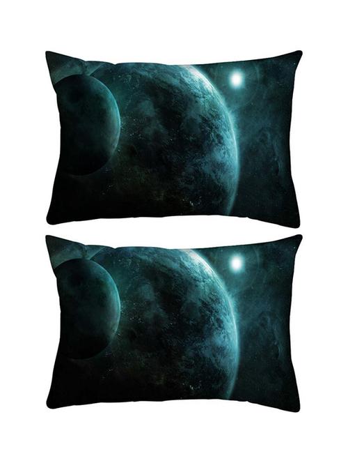 snoogg pack of two moon view rectangle toss throw pillow cushion cover decoarative pillow case 14 x 07" - 13572941 - Very Small Image - 1