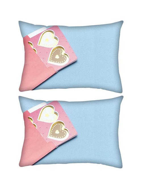 snoogg pack of two heart of cards rectangle toss throw pillow cushion cover decoarative pillow case 14 x 07" - 13572951 - Very Small Image - 1