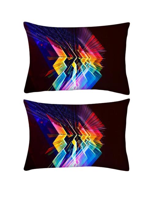 snoogg pack of two abstract design rectangle toss throw pillow cushion cover decoarative pillow case 14 x 07" - 13572974 - Very Small Image - 1