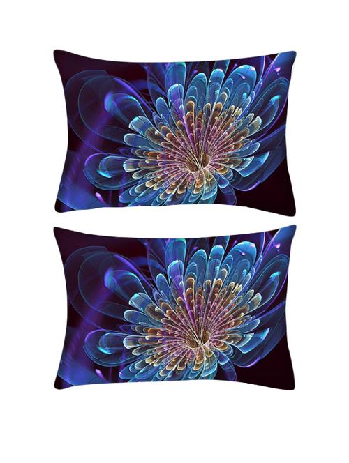 snoogg pack of two neon petals rectangle toss throw pillow cushion cover decoarative pillow case 14 x 07" - 13572998 - Very Small Image - 1