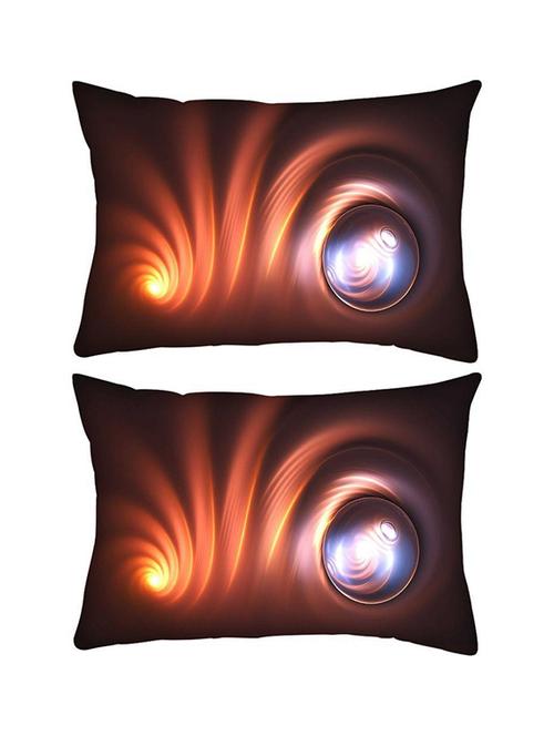 snoogg pack of two abstarct curves multicolor rectangle toss throw pillow cushion cover decoarative pillow case 14 x 07" - 13573028 - Very Small Image - 1