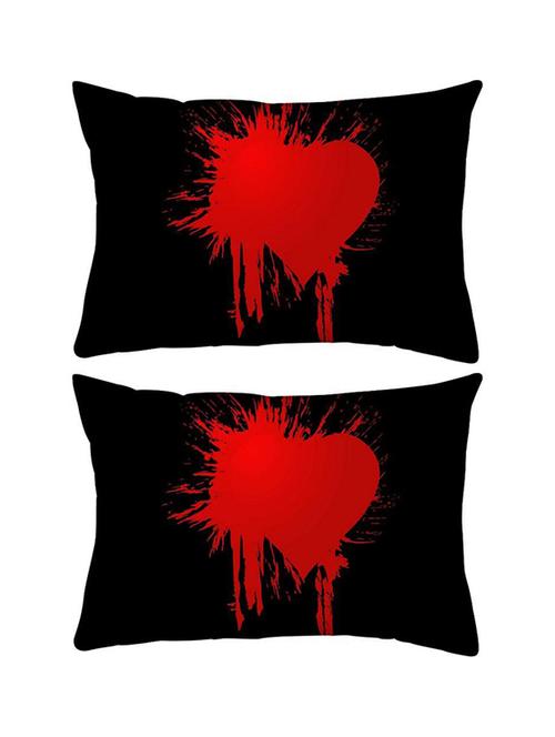 snoogg pack of two bloody heart rectangle toss throw pillow cushion cover decoarative pillow case 14 x 07" - 13573035 - Very Small Image - 1