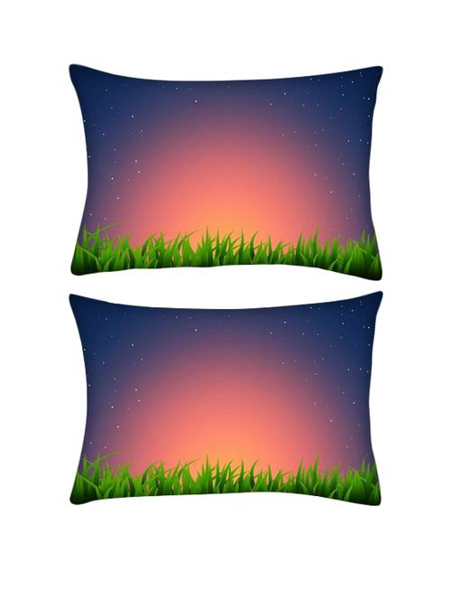 snoogg pack of two night at garden rectangle toss throw pillow cushion cover decoarative pillow case 14 x 07" - 13573075 - Very Small Image - 1