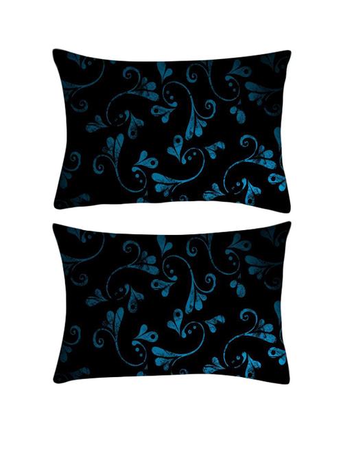 snoogg pack of two blue abstract design rectangle toss throw pillow cushion cover decoarative pillow case 14 x 07" - 13573084 - Very Small Image - 1