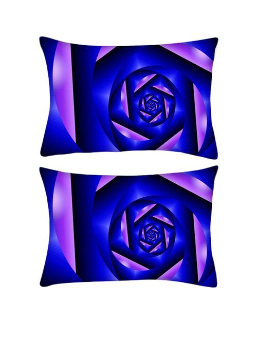 snoogg pack of two abstract blue cylone pattern rectangle toss throw pillow cushion cover decoarative pillow case 14 x 07" - 13573094 - Very Small Image - 1