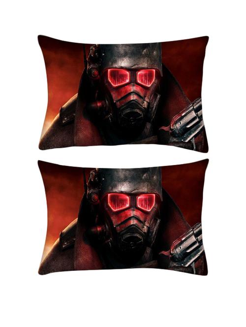 snoogg pack of two red eye army rectangle toss throw pillow cushion cover decoarative pillow case 14 x 07" - 13573099 - Very Small Image - 1