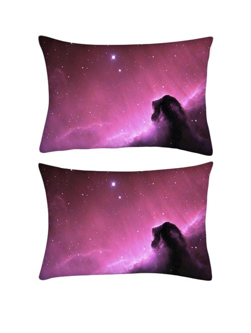 snoogg pack of two purple galaxy sky rectangle toss throw pillow cushion cover decoarative pillow case 14 x 07" - 13573269 - Very Small Image - 1