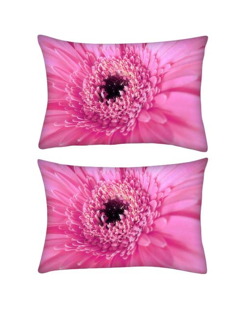 snoogg pack of two pink petal flower rectangle toss throw pillow cushion cover decoarative pillow case 14 x 07" - 13573327 - Very Small Image - 1