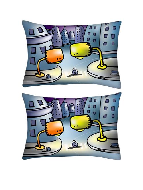 snoogg pack of two street lights rectangle toss throw pillow cushion cover decoarative pillow case 14 x 07" - 13573331 - Very Small Image - 1
