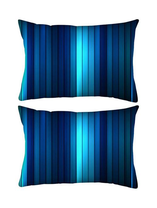 snoogg pack of two blue strips rectangle toss throw pillow cushion cover decoarative pillow case 14 x 07" - 13573418 - Very Small Image - 1