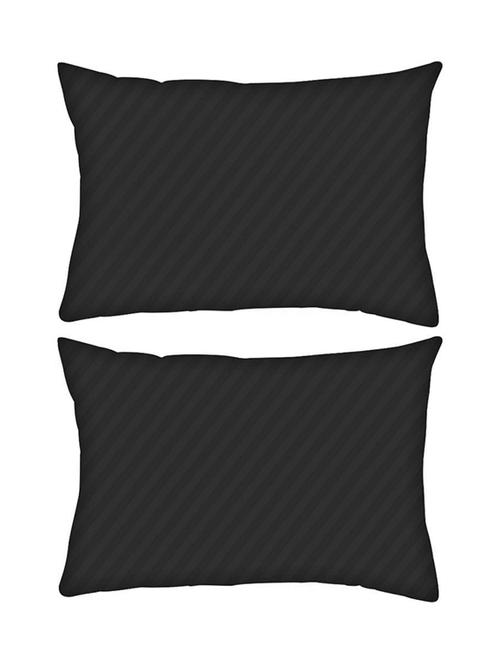 snoogg pack of two black diagonal stripes rectangle toss throw pillow cushion cover decoarative pillow case 14 x 07" - 13573451 - Very Small Image - 1