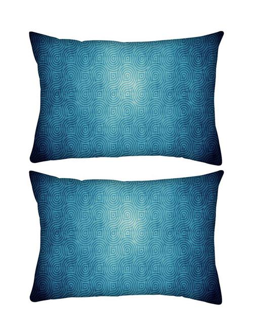 snoogg pack of two blue texture rectangle toss throw pillow cushion cover decoarative pillow case 14 x 07" - 13573457 - Very Small Image - 1