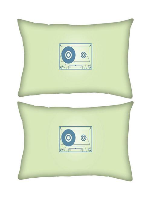 snoogg pack of two cassette minimalistic rectangle toss throw pillow cushion cover decoarative pillow case 14 x 07" - 13573496 - Very Small Image - 1