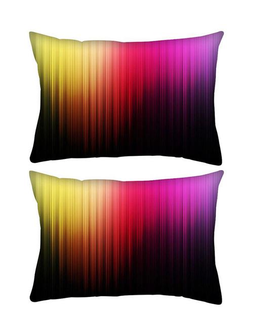 snoogg pack of two colorful bars rectangle toss throw pillow cushion cover decoarative pillow case 14 x 07" - 13573521 - Very Small Image - 1