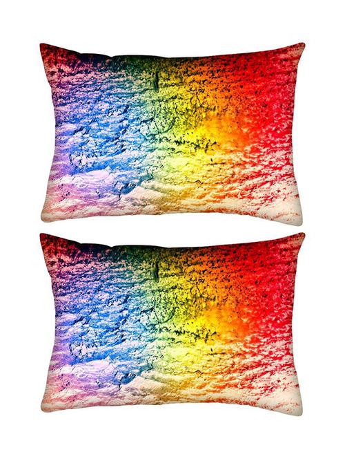 snoogg pack of two colorful concrete abstract rectangle toss throw pillow cushion cover decoarative pillow case 14 x 07" - 13573526 - Very Small Image - 1