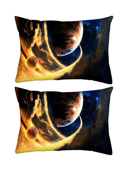 snoogg pack of two cool earth rectangle toss throw pillow cushion cover decoarative pillow case 14 x 07" - 13573546 - Very Small Image - 1