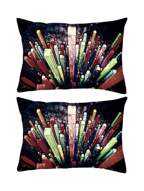 snoogg pack of two crystals digital art rectangle toss throw pillow cushion cover decoarative pillow case 14 x 07" - 13573565 - Very Small Image - 1
