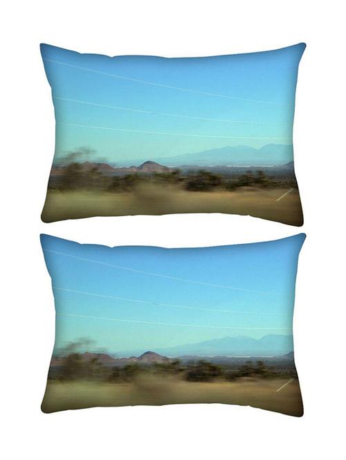 snoogg pack of two desert rectangle toss throw pillow cushion cover decoarative pillow case 14 x 07" - 13573607 - Very Small Image - 1