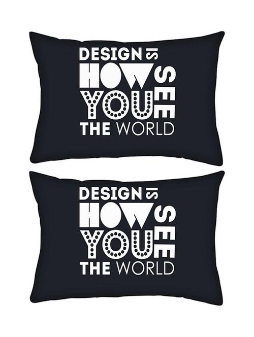 snoogg pack of two design is how you see the world rectangle toss throw pillow cushion cover decoarative pillow case 14 x 07" - 13573612 - Very Small Image - 1