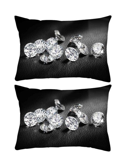 snoogg pack of two diamonds 11739 rectangle toss throw pillow cushion cover decoarative pillow case 14 x 07" - 13573630 - Very Small Image - 1