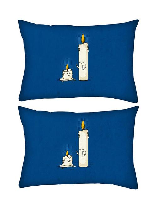 snoogg pack of two dying candle rectangle toss throw pillow cushion cover decoarative pillow case 14 x 07" - 13573662 - Very Small Image - 1